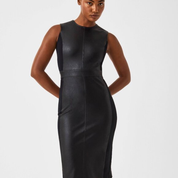 PLUS - Spanx Faux Leather Dress, 2X - Picture 4 of 5